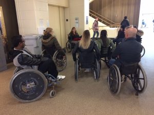 Wheelchair Challenge led by volunteer facilitator Melissa
