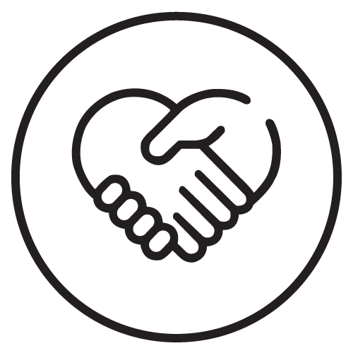 Handshake icon in black